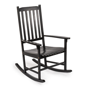 Seagrove Farmhouse Classic Slat-Back 350-LBS Support Acacia Wood Outdoor Rocking Chair - JONATHAN Y